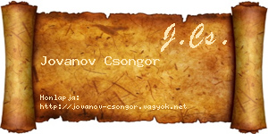 Jovanov Csongor névjegykártya